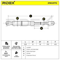 RIDEX 219G0278 Vérin de coffre 150N, arrière 219G0278