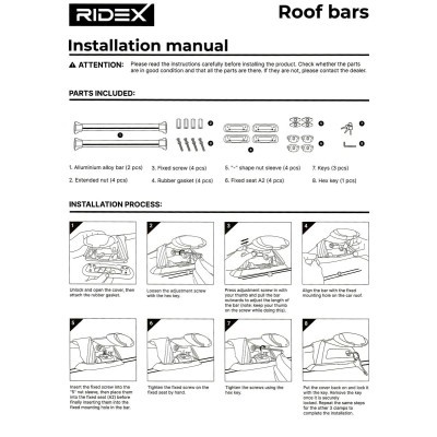 127A0002 RIDEX Dachträger Universal, 80-120 cm, Aluminium 127A0002