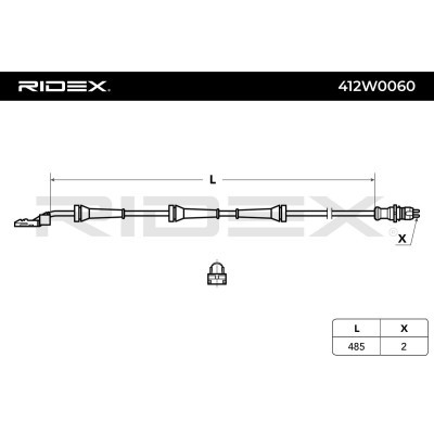 RIDEX 412W0177 ABS-Sensor Hinterachse beidseitig, aktiver Sensor, 2-polig,  990mm, 30mm, 12V, grau, rund ▷ AUTODOC Preis und Erfahrung