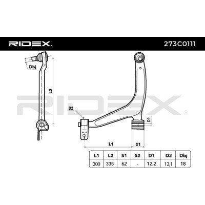 RIDEX suspension arm 273C0111 - High quality and honest price